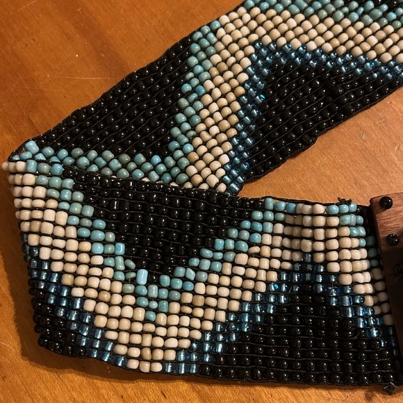 NWOT Hand Beaded Boho Belt from Bali One Size - Picture 3 of 9